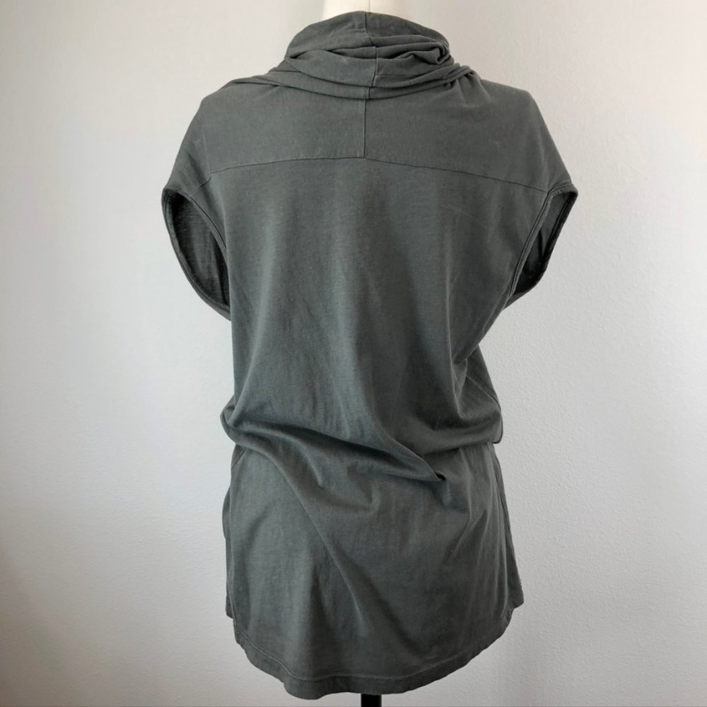 Jarbo Twist Front Shawl Collar A-Line Tee - Picture 3 of 8